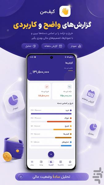 کیفمن — دستیار مالی شخصی - عکس برنامه موبایلی اندروید