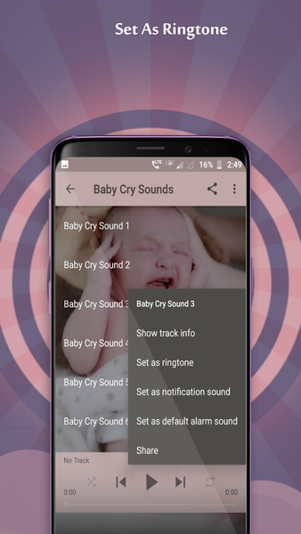 Baby Cry Sounds - عکس برنامه موبایلی اندروید