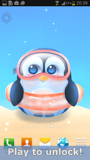 Chubby Pengu Live Wallpaper - Image screenshot of android app