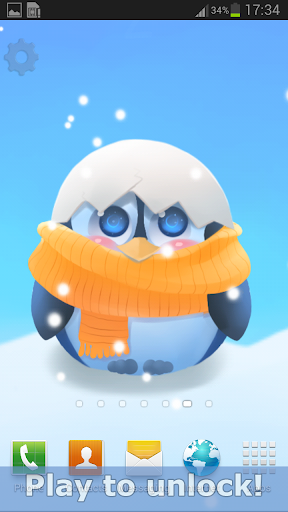 Chubby Pengu Live Wallpaper - Image screenshot of android app