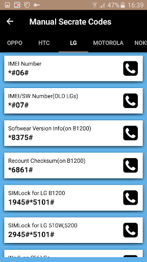 Mobile Secret Codes - Image screenshot of android app