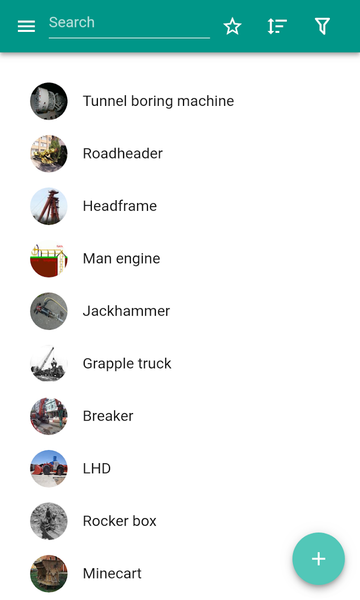 Mining equipment - Image screenshot of android app