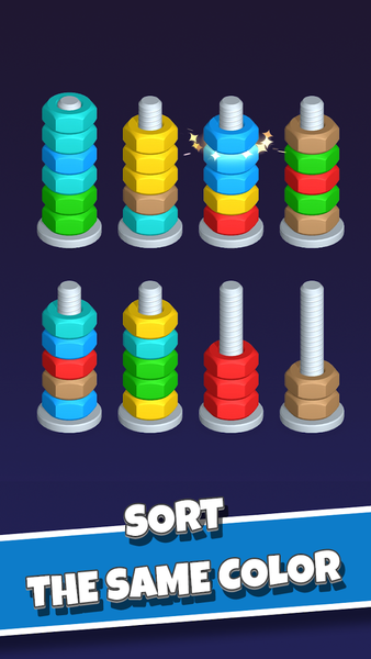 Nut Sort-Color Puzzle Game - Gameplay image of android game