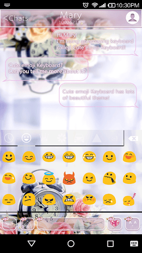 Alarm Rose Emoji Keyboard Skin - عکس برنامه موبایلی اندروید