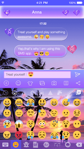 Color Beach Emoji Keyboard - عکس برنامه موبایلی اندروید