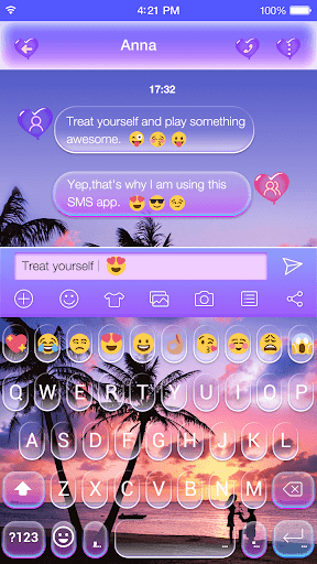Color Beach Emoji Keyboard - عکس برنامه موبایلی اندروید