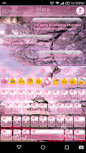 Pink Flower Emoji Keyboard - Image screenshot of android app