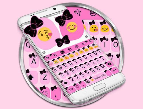 Emoji Keyboard Bow Pink Black - عکس برنامه موبایلی اندروید