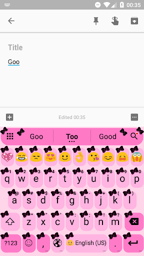 Emoji Keyboard Bow Pink Black - عکس برنامه موبایلی اندروید