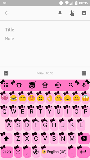 Emoji Keyboard Bow Pink Black - Image screenshot of android app