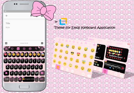 Emoji Keyboard Bow Pink Pastel - عکس برنامه موبایلی اندروید