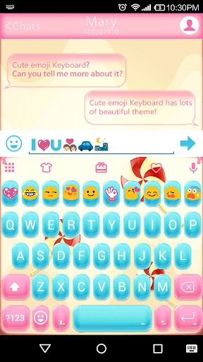 Candy Love Emoji Keyboard Skin - عکس برنامه موبایلی اندروید