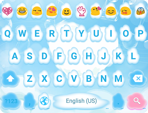 Cloud Love Emoji Keyboard Skin - عکس برنامه موبایلی اندروید