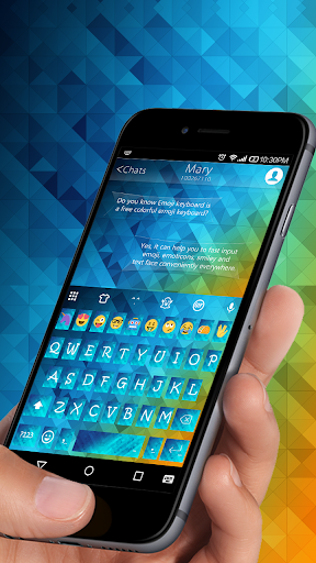 Blue Diamond KK Emoji Keyboard - عکس برنامه موبایلی اندروید