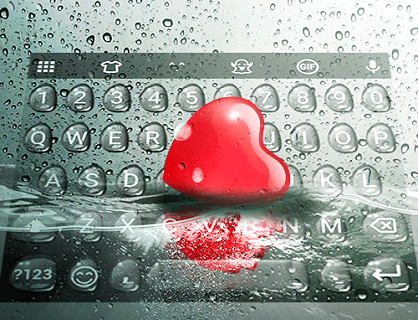 Droplet Heart Keyboard Theme - عکس برنامه موبایلی اندروید