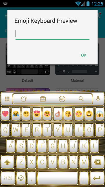 Emoji Keyboard Frame WhiteGold - Image screenshot of android app
