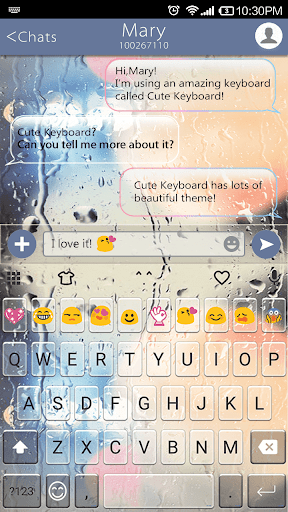 Free Glass Emoji Keyboard Skin - Image screenshot of android app