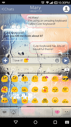 Free Glass Emoji Keyboard Skin - Image screenshot of android app