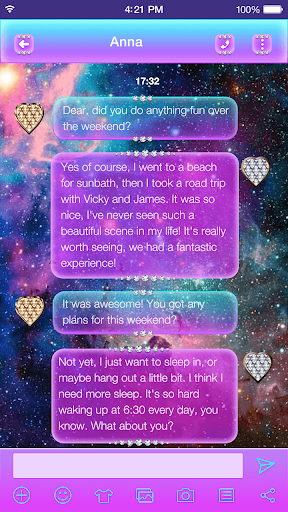 Galaxy Glitter Emoji Keyboard - عکس برنامه موبایلی اندروید