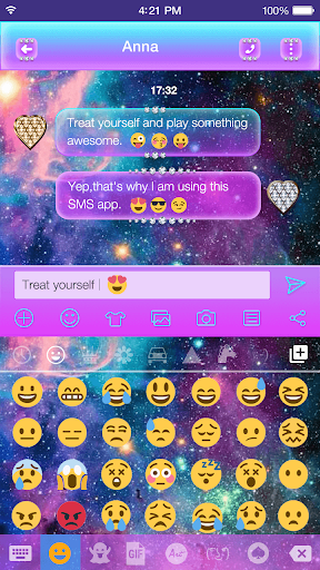 Galaxy Glitter Emoji Keyboard - عکس برنامه موبایلی اندروید