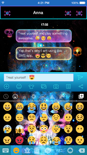 Galaxy Skull Emoji Theme - عکس برنامه موبایلی اندروید