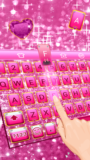Pink Bow Glitter Keyboard Theme - عکس برنامه موبایلی اندروید