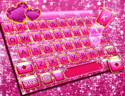 Pink Bow Glitter Keyboard Theme - عکس برنامه موبایلی اندروید