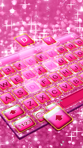 Pink Bow Glitter Keyboard Theme - عکس برنامه موبایلی اندروید