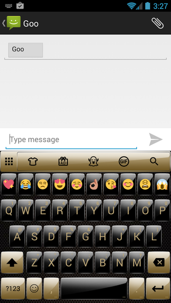 Emoji Keyboard Gloss GoldBlack - Image screenshot of android app