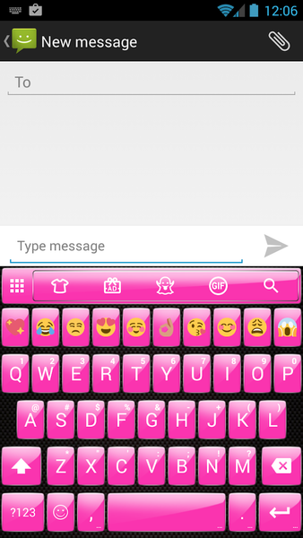 Emoji Keyboard GlossPink Theme - Image screenshot of android app
