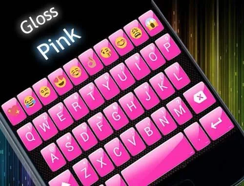 Emoji Keyboard GlossPink Theme - عکس برنامه موبایلی اندروید