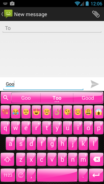 Emoji Keyboard GlossPink Theme - Image screenshot of android app