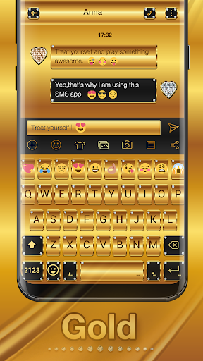Gold Emoji Keyboard Theme - Image screenshot of android app