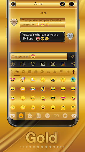 Gold Emoji Keyboard Theme - Image screenshot of android app