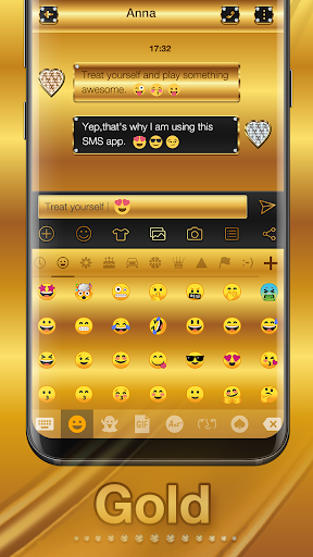 Gold Emoji Keyboard Theme - عکس برنامه موبایلی اندروید