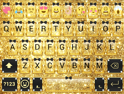 Gold Glitter Emoji Keyboard - Image screenshot of android app