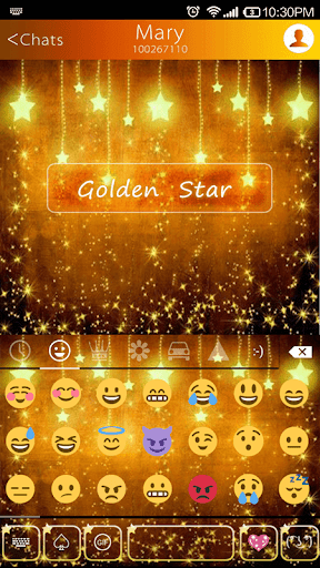 Golden Star Emoji Keyboard - Image screenshot of android app