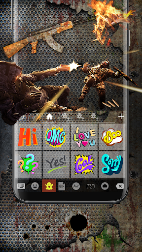 Gun Bullet Emoji Keyboard Theme - عکس برنامه موبایلی اندروید