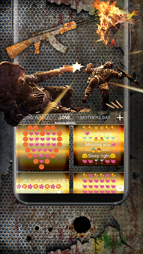 Gun Bullet Emoji Keyboard Theme - عکس برنامه موبایلی اندروید