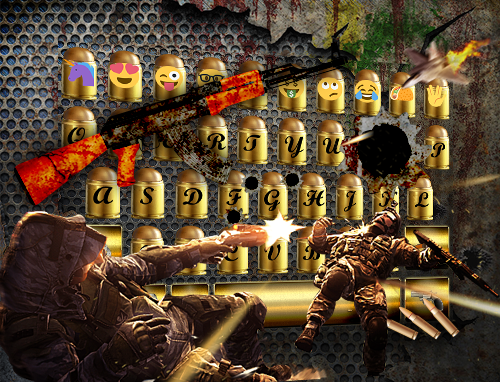 Gun Bullet Emoji Keyboard Theme - عکس برنامه موبایلی اندروید