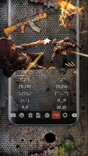 Gun Bullet Emoji Keyboard Theme - عکس برنامه موبایلی اندروید