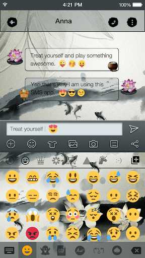 Ink Lotus Emoji Keyboard Theme - عکس برنامه موبایلی اندروید