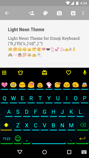 Neon Light Emoji Keyboard Skin - Image screenshot of android app