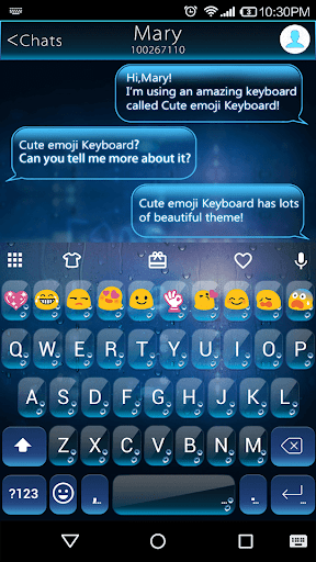 Rain Glass Emoji Keyboard Skin - عکس برنامه موبایلی اندروید