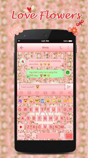Love Flower Emoji Keyboard - عکس برنامه موبایلی اندروید