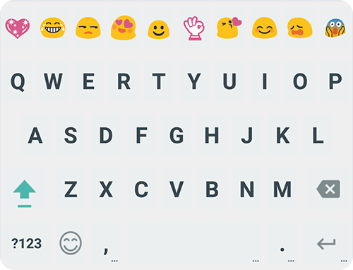 Material White Emoji Keybaord - عکس برنامه موبایلی اندروید