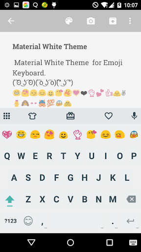 Material White Emoji Keybaord - عکس برنامه موبایلی اندروید