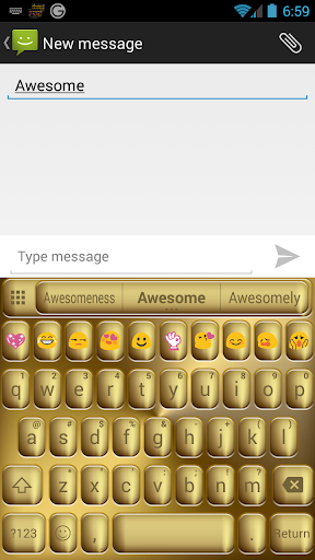 Emoji Keyboard SolidGold Theme - Image screenshot of android app