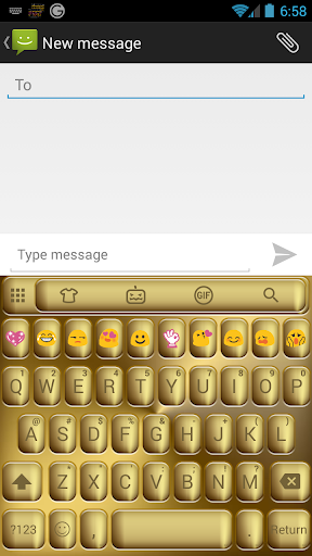 Emoji Keyboard SolidGold Theme - Image screenshot of android app