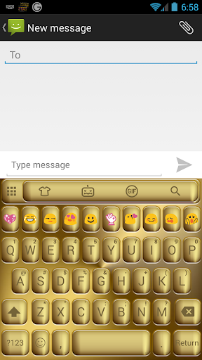 Emoji Keyboard SolidGold Theme - عکس برنامه موبایلی اندروید